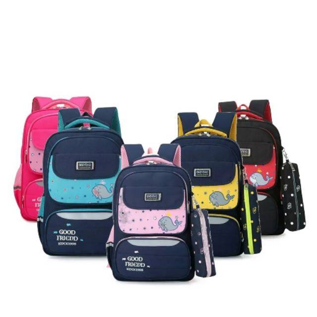 Tas Ransel Sekolah Anak Perempuan Terbaru 2021_Tas Backpack Sekolah Anak Perempuan PAUD TK SD SMP Termurah_Tas Gendong Perempuan Motif Carakter Paus Terbaru_Tas Ransel Backpack Korea Style BISA BAYAR DI TEMPAT [COD]