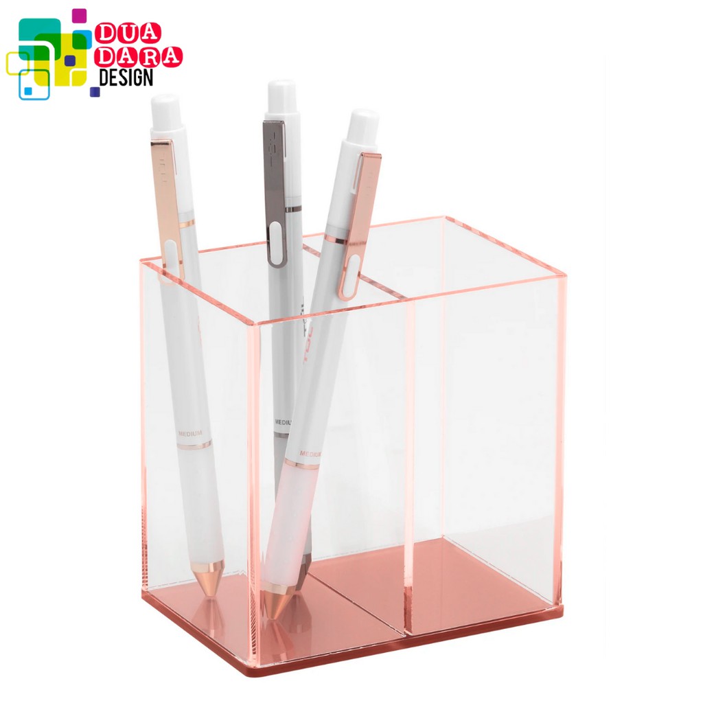

Acrylic Pen Holder/Tempat Sendok/Tempat Garpu/Tempat Sumpit/Tempat Sedotan uk 10x10x12cm/slot