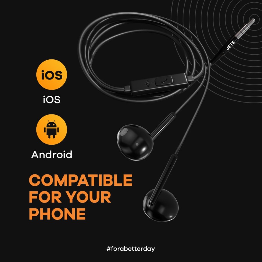 Headset Bass I Earphone I Handsfree Noise Cancelling JETE HA6 - Garansi Resmi 2 Tahun