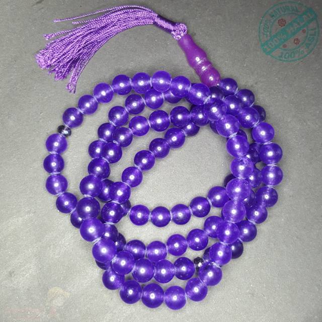 Tasbih Batu Giok Kecubung Amethyst 99 Butir / Tasbih Batu Kecubung