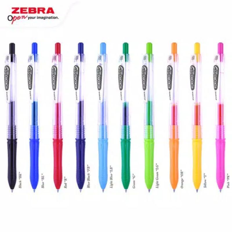 

Bolpen/pulpen Gel Kokoro 0,5 zebra tinta warna
