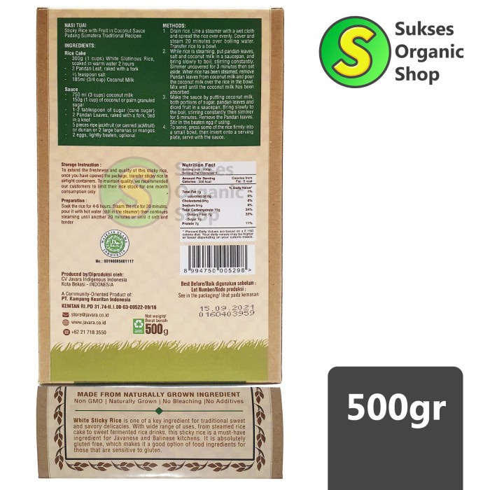 

KETAN-BERAS- KETAN PUTIH/WHITE STICKY RICE/ JAVARA/500GR -BERAS-KETAN.