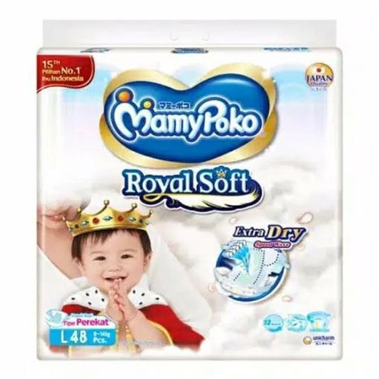 MamyPoko Perekat Royal Soft - L62/L48 - Popok Tape