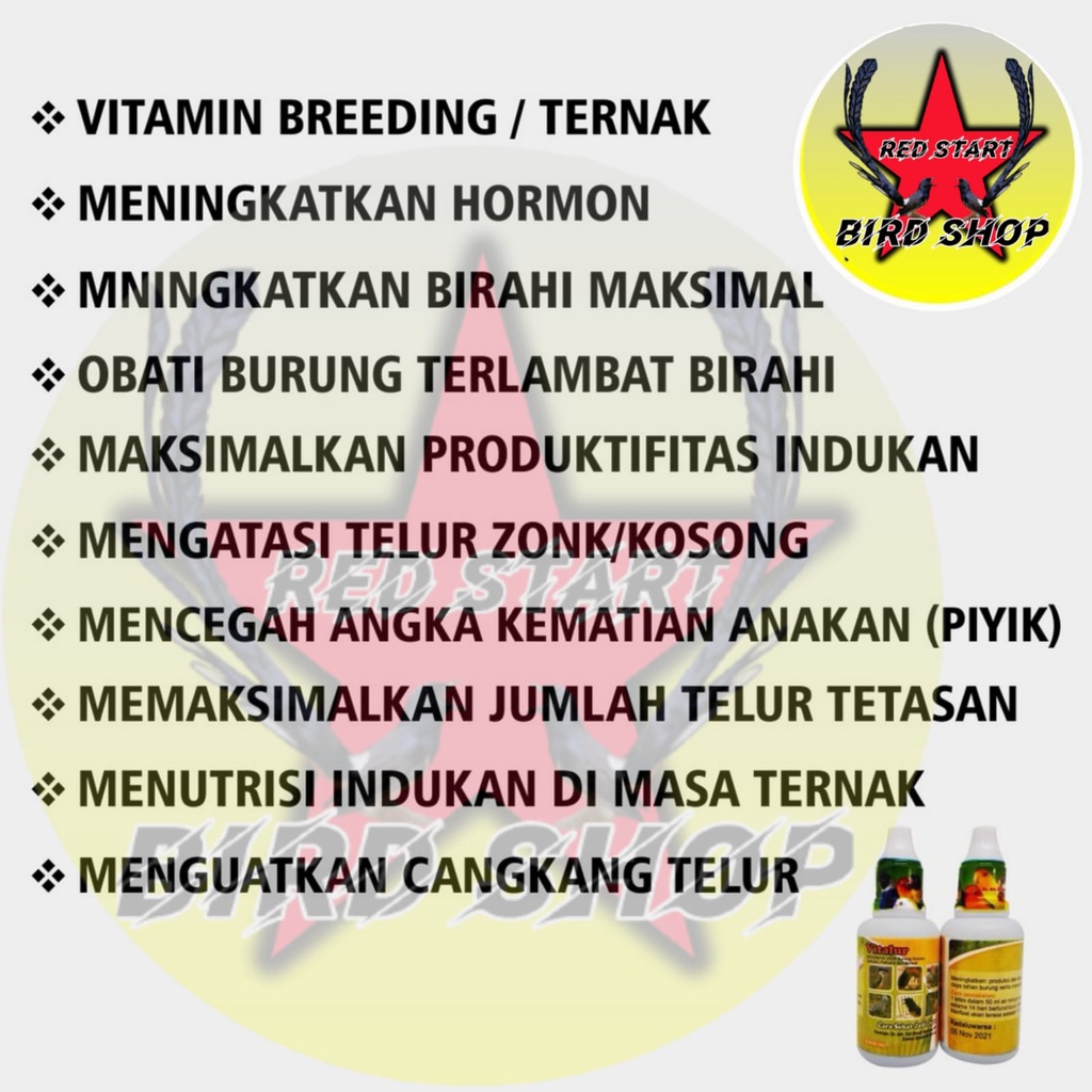 VITALUR BESAR DR. EDI BOEDHI 20 ML &amp; 10 ML VITAMIN OBAT TERNAK BREEDING BURUNG MURAI KACER KENARI