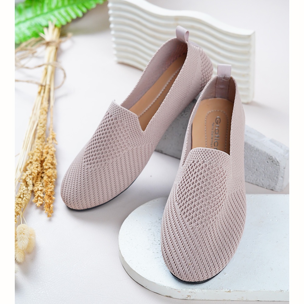 FLAT SHOES WANITA NEW LEXA [Bahan Rajut import]