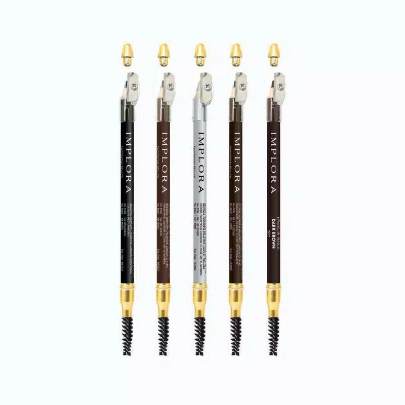 IMPLORA Pensil Alis Original BPOM Eyebrow Pencil Alis dan Sikat