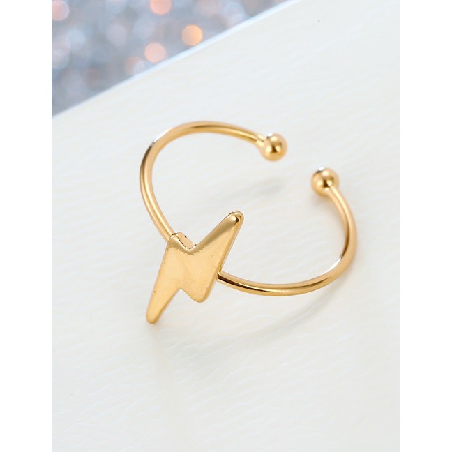 LRC Cincin Fashion Moon Gold Star Moon Lightning Round Open Ring F66333