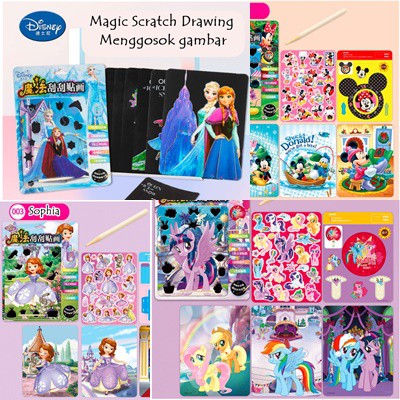 [ORGM] &quot;NEW&quot; Mainan Edukasi Menggosok Sketsa Warna SET seri DISNEY