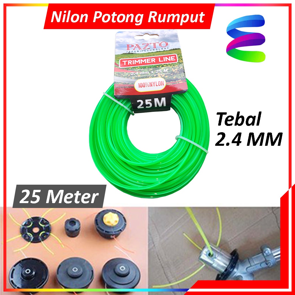 Nylon Cutter Trimmer Line 25 Meter 50 Meter / Tali Senar Mesin Potong Rumput / Senar Nilon Potong Rumput