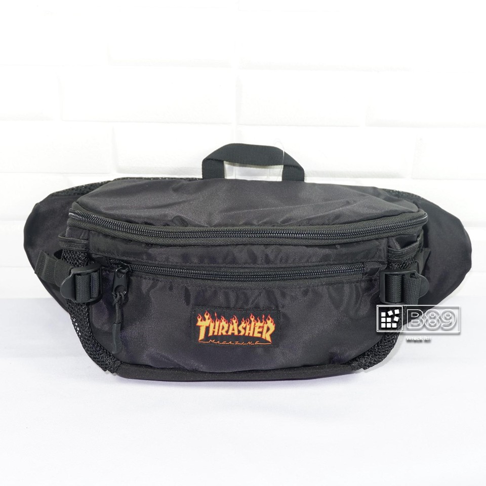TAS PINGGANG THRASHER FLAME HYDRATION WAIST BAG ORIGINAL - BLACK