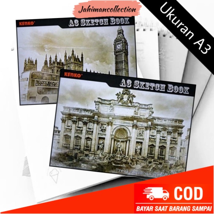 

✨ BISA COD ✨ Kenko Sketch Book / Buku Gambar SKB-A3-50 ( A3 50 Sheets )