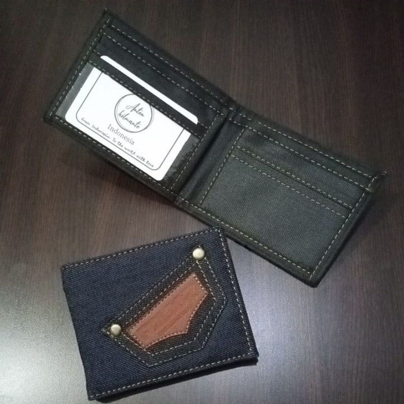 Dompet pria remaja bahan denim/Levis, dikombinasikan dengan nylon D600 #dompet #dompetpria #dompetcowok