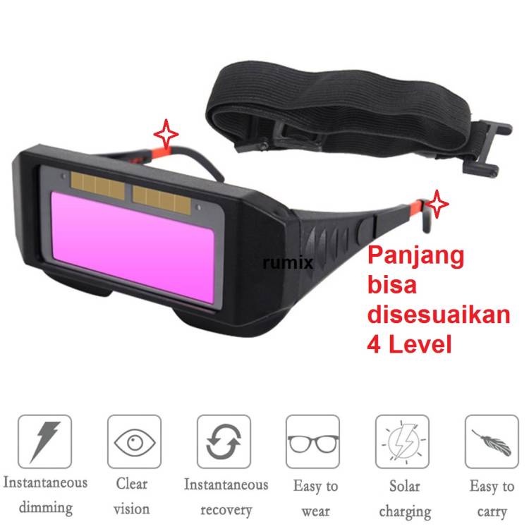 Kacamata Las Otomatis Kacamata Welding Glasses Auto Darkness Kacamata Tukang Las Anti Silau Solar
