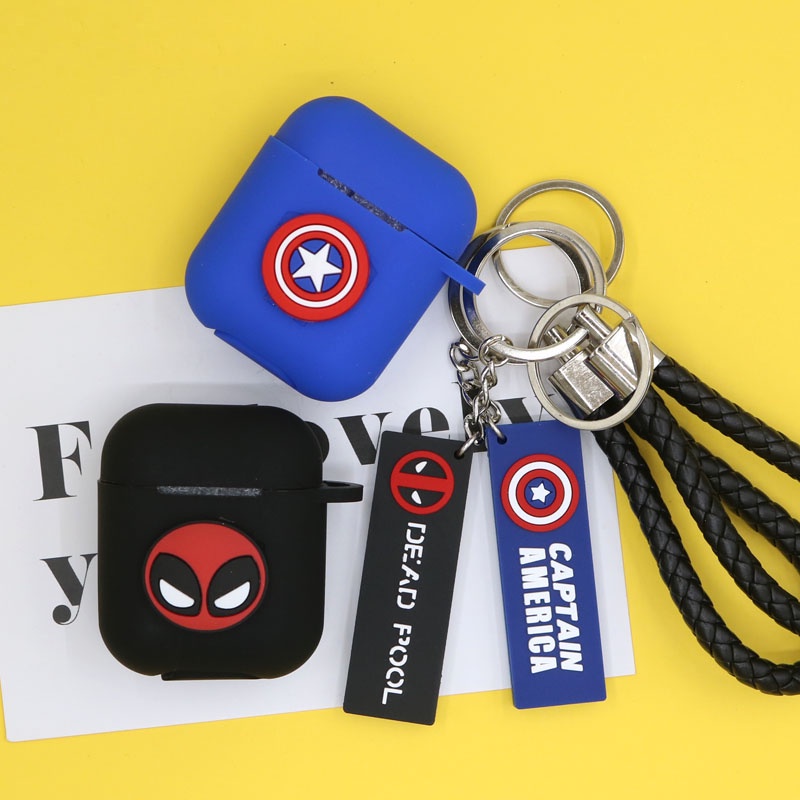 Casing Kartun Marvel Kompatibel Untuk Airpods1 2 3 Cover Pelindung Silikon