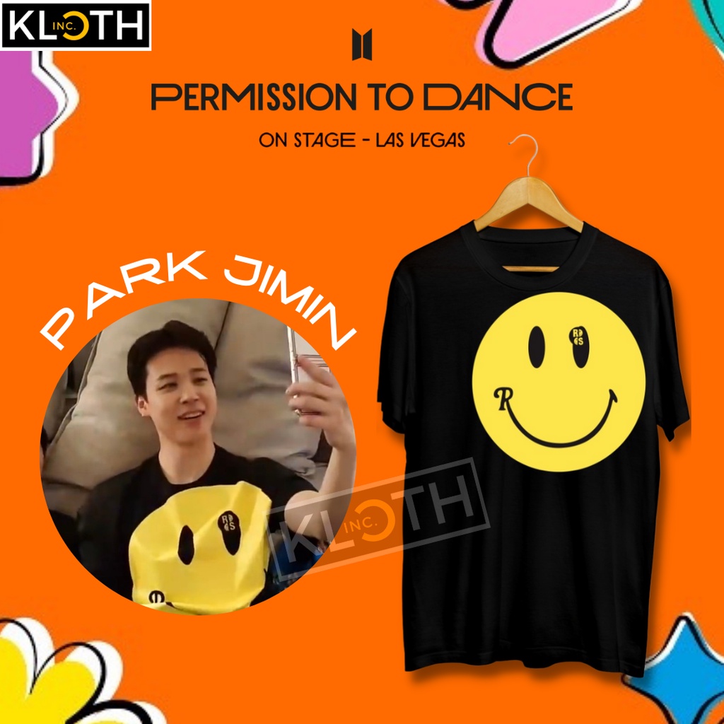 [PTD] Kaos BTS Jimin Smiley Mukbang Permission to Dance Las Vegas Cotton 24s Premium Bisa Upgrade Lengan Panjang