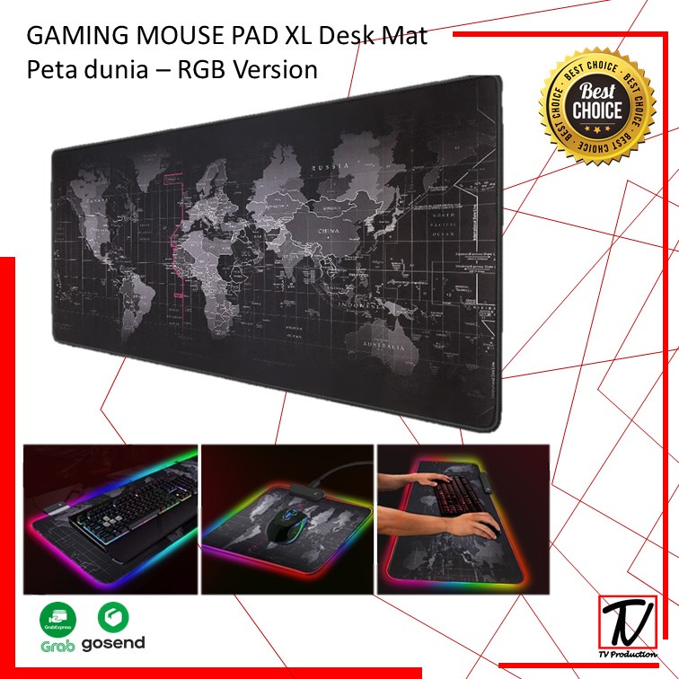 MURAH Professional Gaming Mouse Pad XL Desk Mat Peta Dunia Semua Ukuran - COD