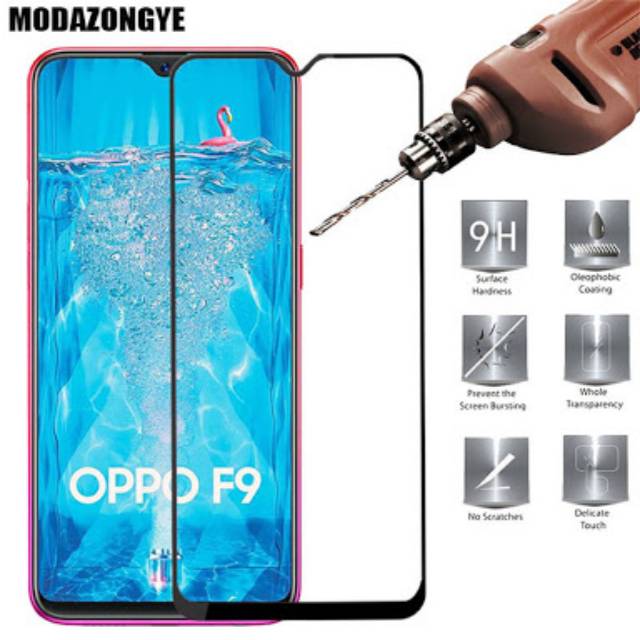 Tempered glass Full cover Oppo A78 A96 A16e A16k A55 A76 F9 A7 A5S A12 A11k Full Lem Screenguard anti gores kaca