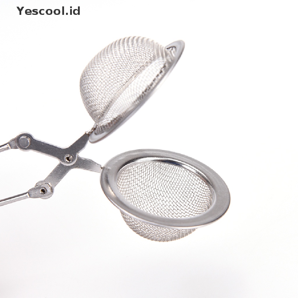 【Yescool】 Stainless Steel Spoon Tea Ball Infuser Filter Squeeze Leaves Herb Mesh Strainer .