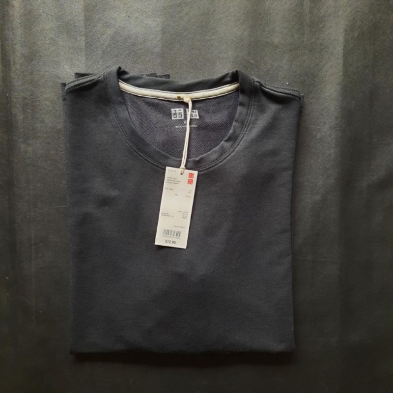 (Unisex) Kaos UNIQLO logo bordir /UNIQLO men O neck / t-shirt UNIQLO long Sleeve-PANJANG HITAM