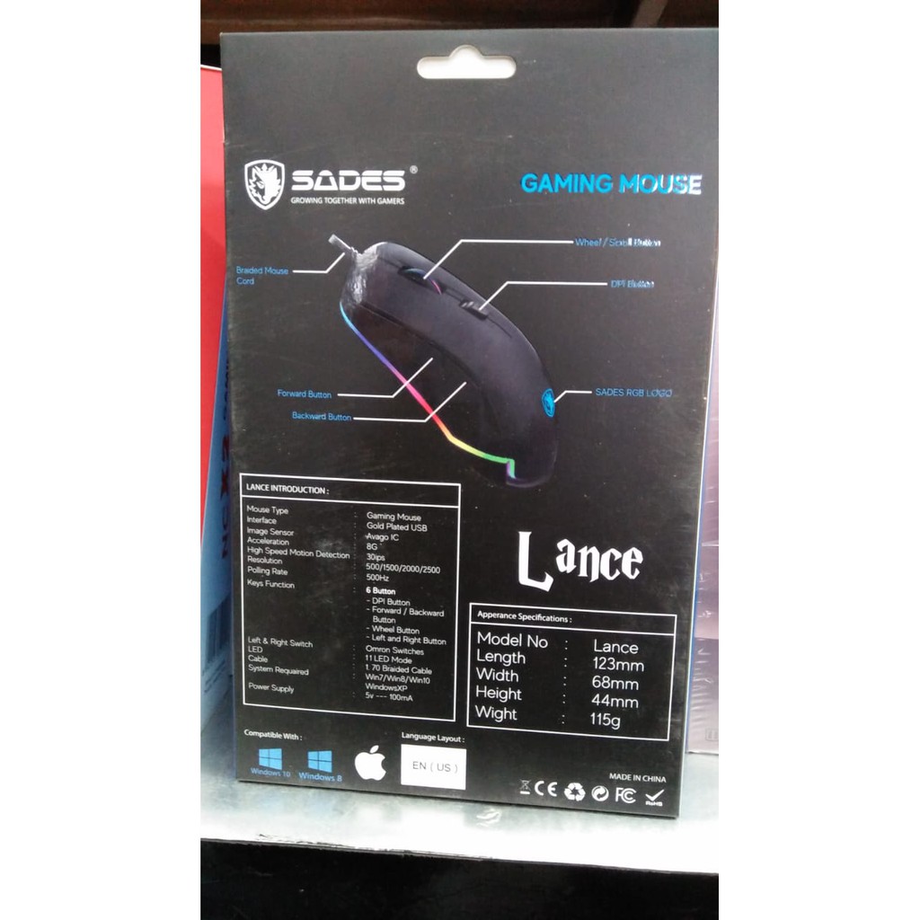 Mouse Gaming SADES Lance RGB