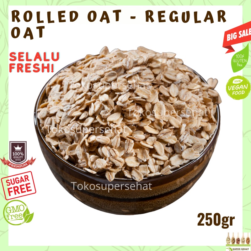 

Regular Rolled Oat 250gr - Old Fashioned Oat 250gr Tokosupersehat