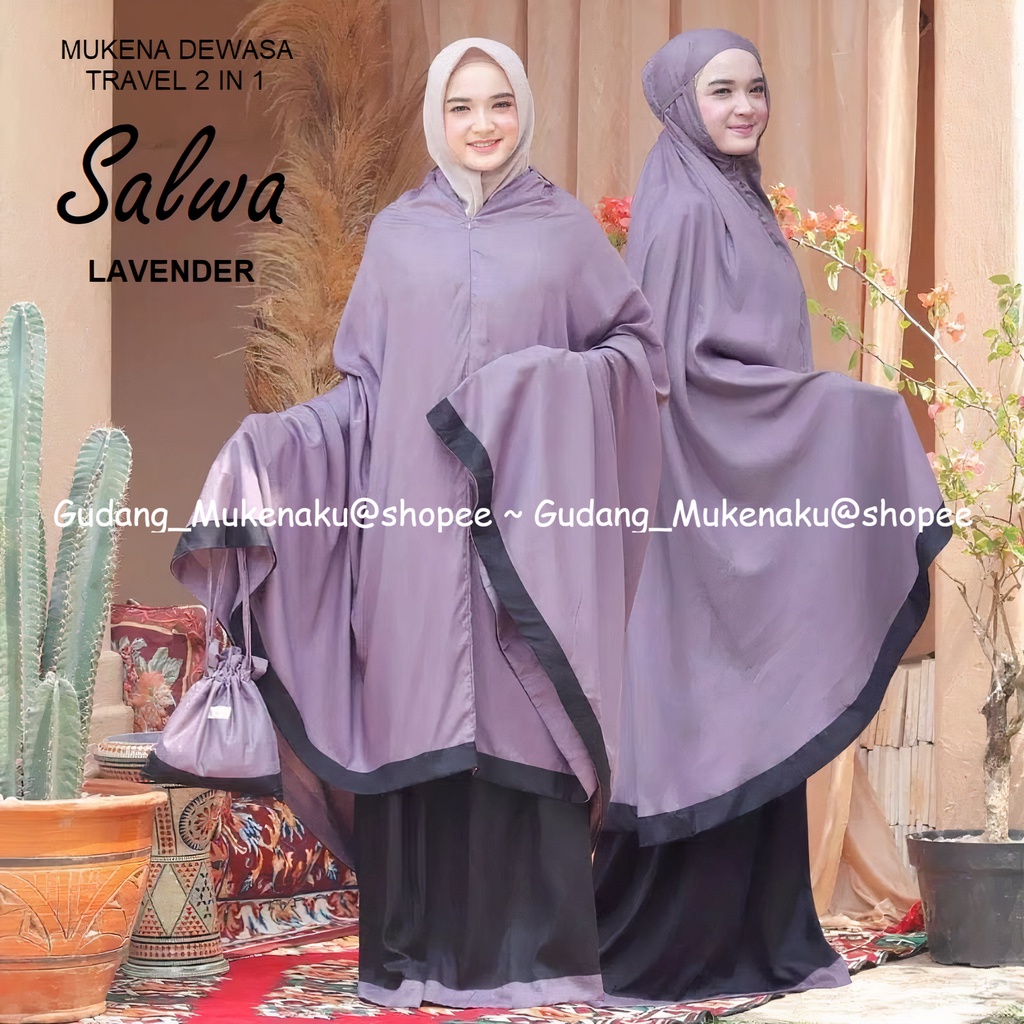 Gudang_Mukenaku Mukena Dewasa Salwa Travel 2in1 Bahan Katun Bisa Bayar Ditempat Tujuan COD