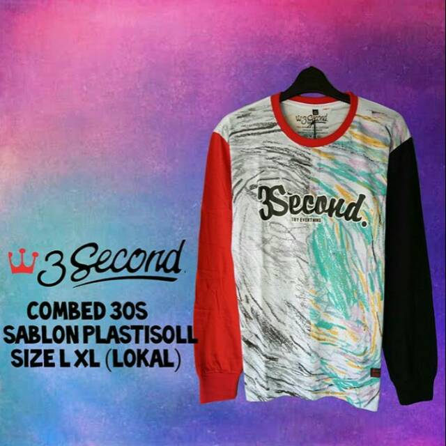 Kaos 3second lengan panjang