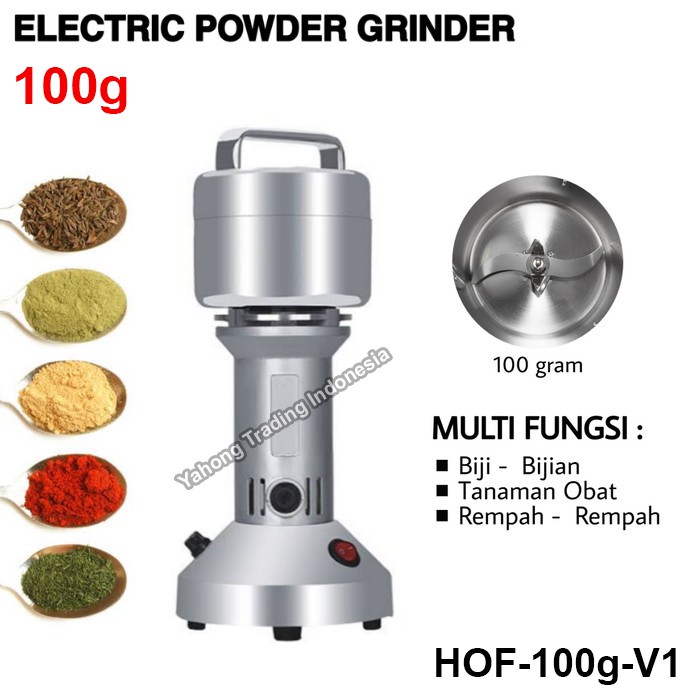 Mesin Giling Penggiling Bumbu Rempah Penepung Spice Herb Grinder Miller 100g