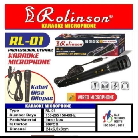 COD MICROPHONE KARAOKE/MIC KABEL ROLINSON RL-01/MIC MURAH//MIC SALON AKTIF//MIC MURAH