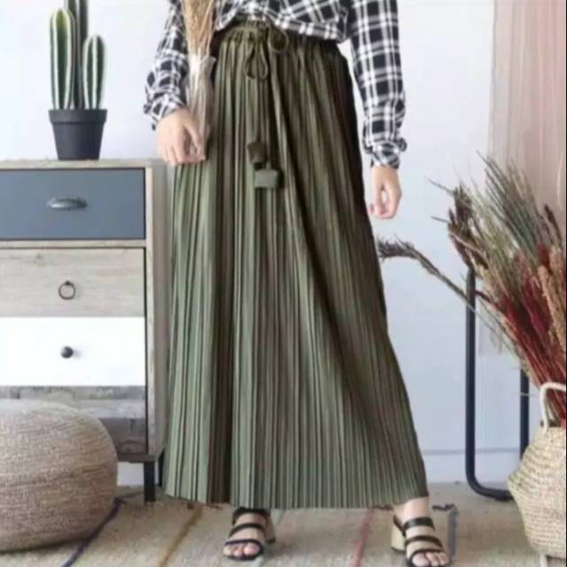 ROK PLISKET PANJANG / PLISKET LADY / BELIA ROK PLISKET