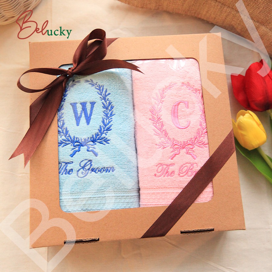 Handuk Bordir Premium Kado Pernikahan Seserahan Wedding Hampers | Shopee Indonesia