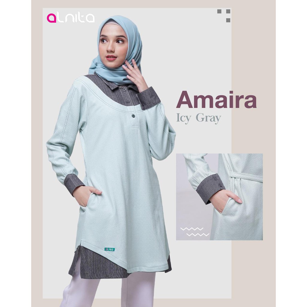 ALNITA ATASAN AMAIRA BAHAN OLIVIER ATASAN MUSLIMAH FASHIONABLE [BISA COD]