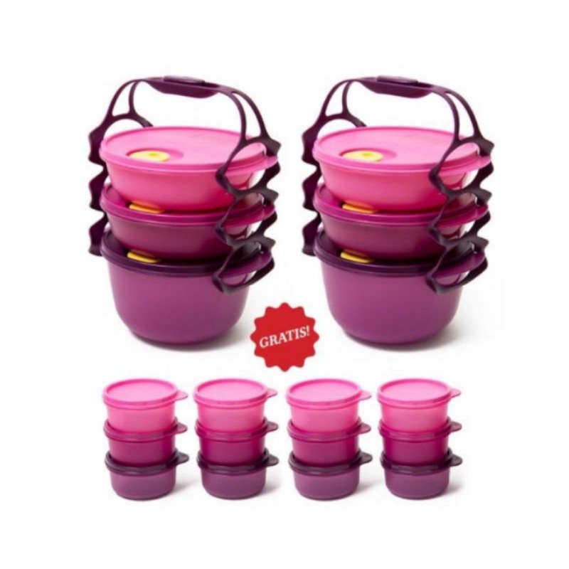 TUPPERWARE RANTANG SUSUN 3 CARRY ALL BOWL