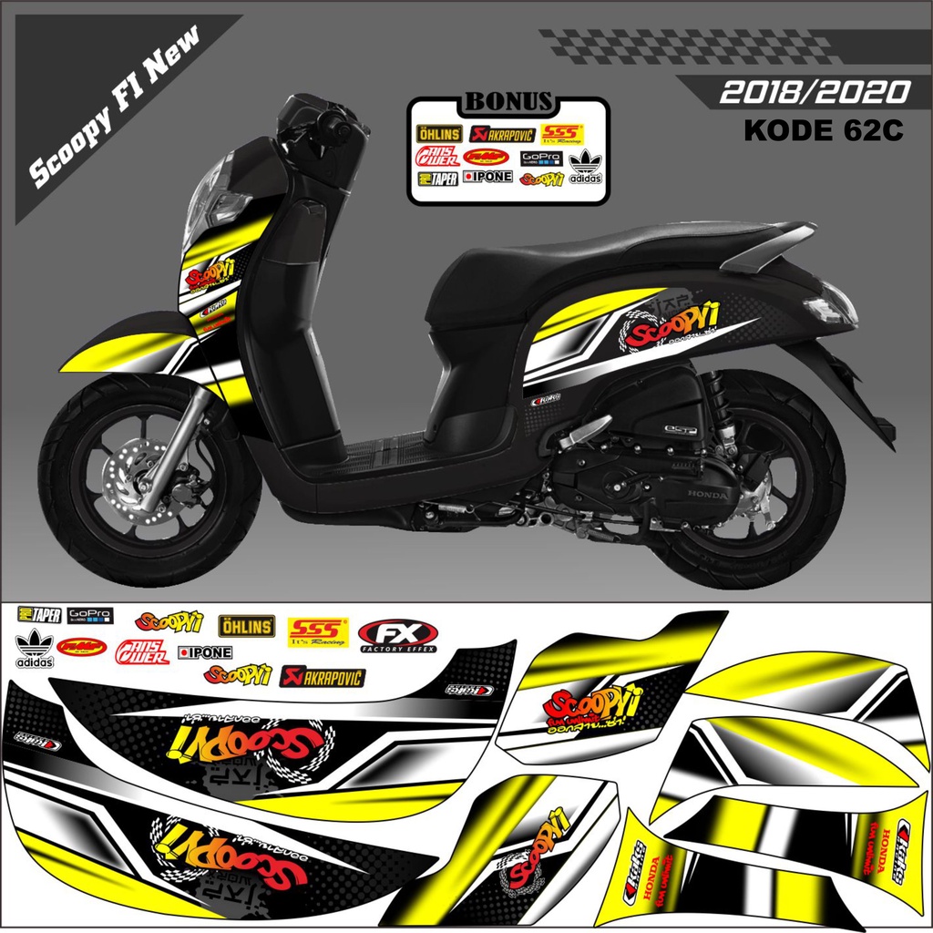 Striping Scoopy Sticker Scoopy 2017/2020 Variasi Kode 62