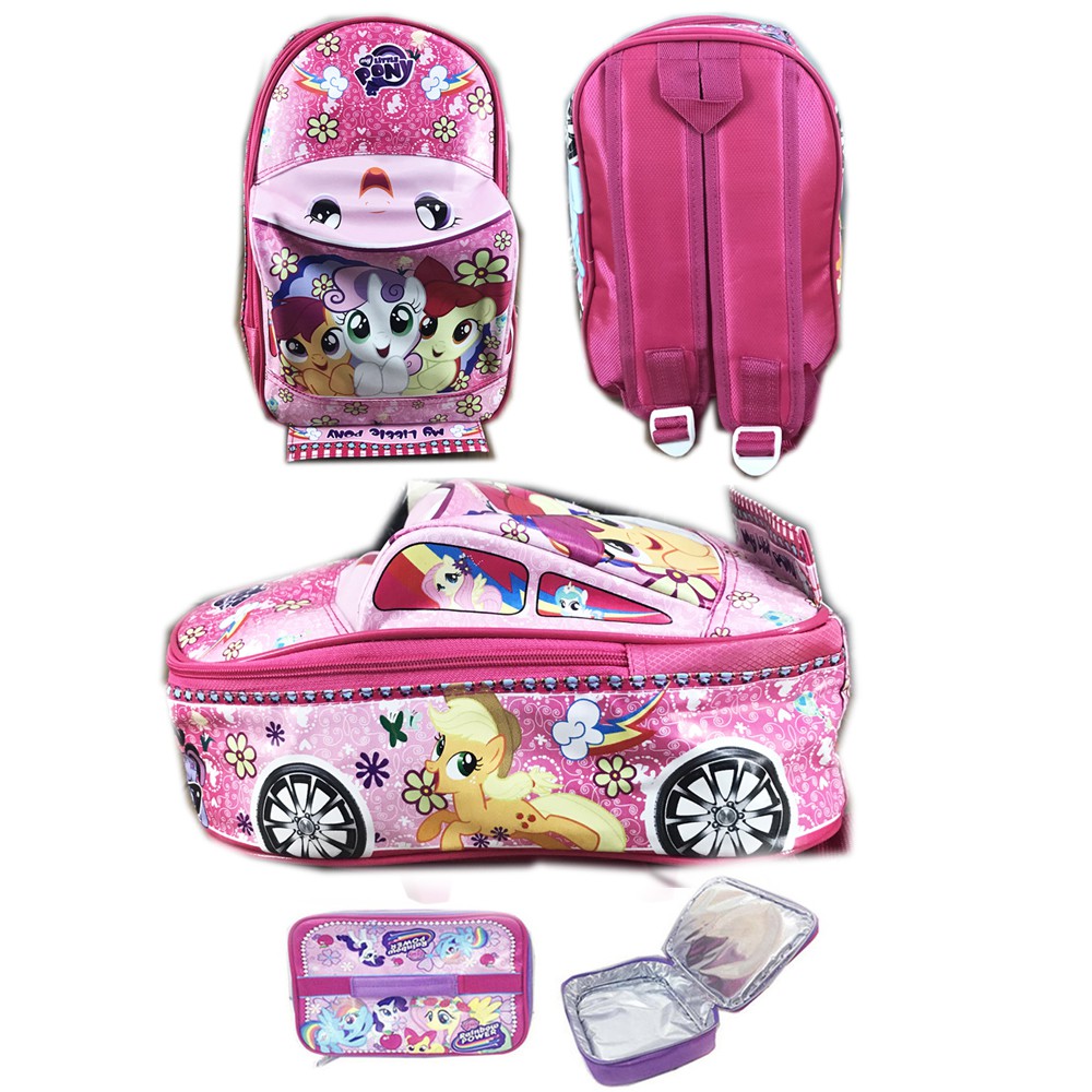 Tas Ransel Sekolah TK kuda pony pinke pie 3D On The Road Tas Mobil LB