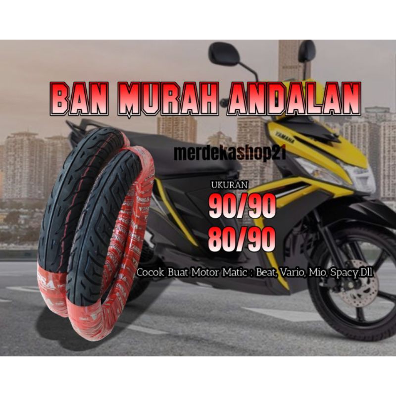 Ban Motor Luar Matic Beat Vario Mio Spacy ( Pilihan Ukuran 80/90 , 90/90 Ring 14 )