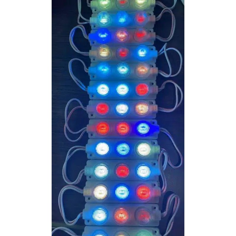 lampu led 3 mata RGB jumbo 12 volt variasi lampu kolong mobil bus truk neonbox