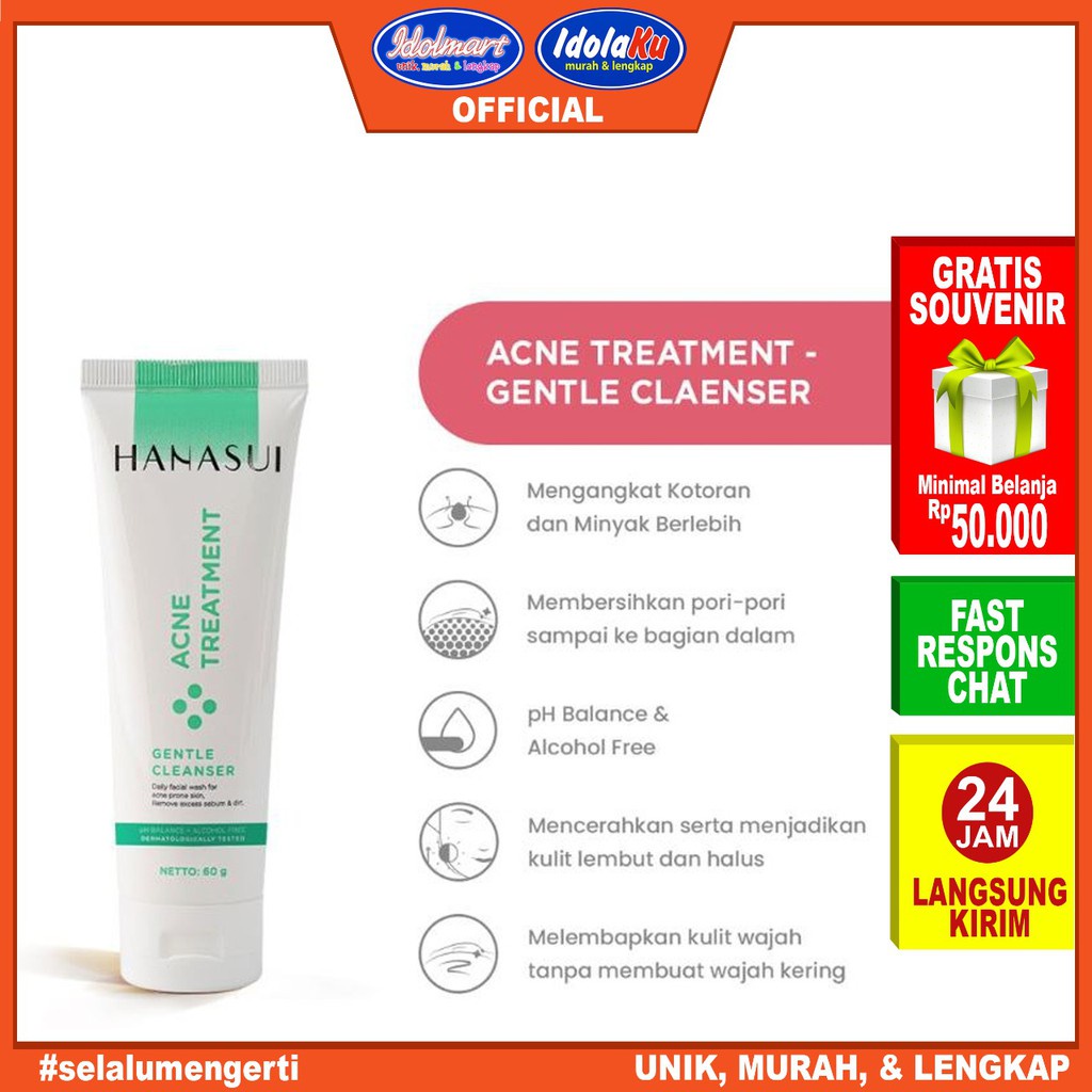 PAKET HANASUI ACNE TREATMENT/ PAKET PERAWATAN WAJAH ANTI ACNE