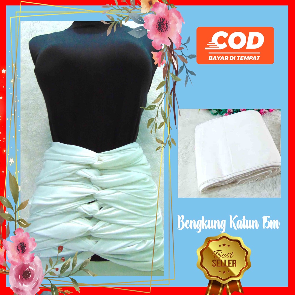 BENGKUNG ANDIEN 15m LEBAR 24cm BELLY BINDING PUTIH POLOS  EXPORT QUALITY