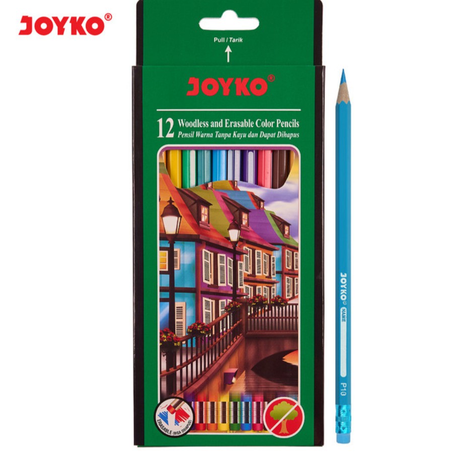 

Pensil Warna Joyko 12 Warna bisa dihapus / CP-109 Erasable Color Pencil