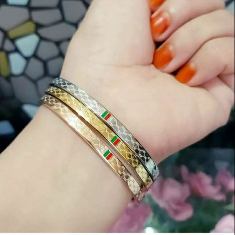 gelang titanium wanita / perhiasan titanium wanita  (harga satuan)