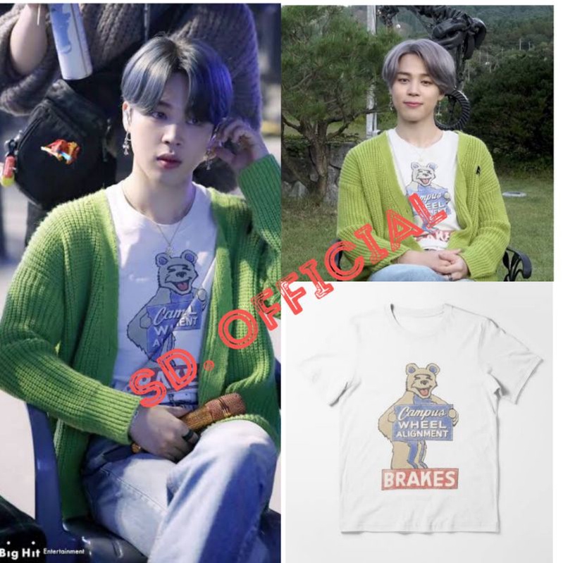 Kaos T-Shirt BTS JIMIN Campus Wheel Brakes Free Foto BTS