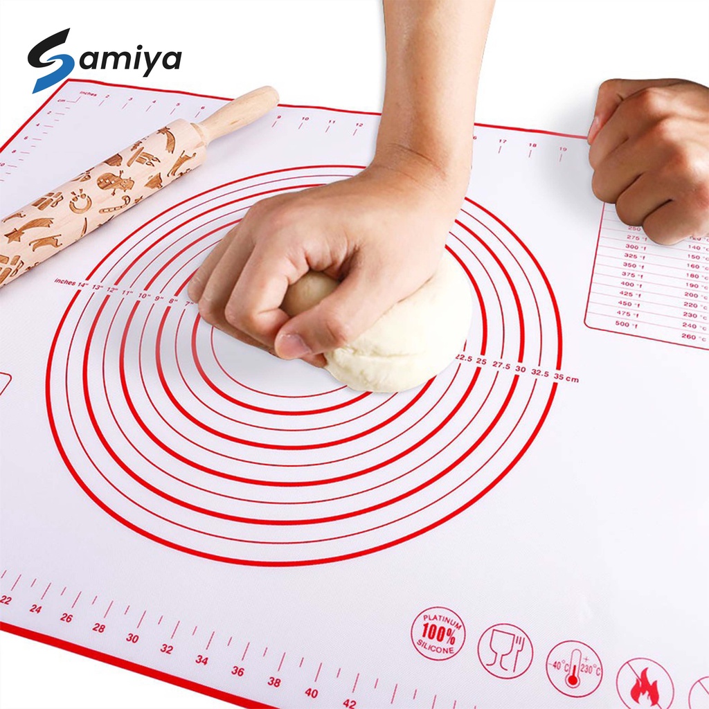 baking mat silicone / alas adonan kue roti pizza dapur silikon 26x29cm dan 40x60cm