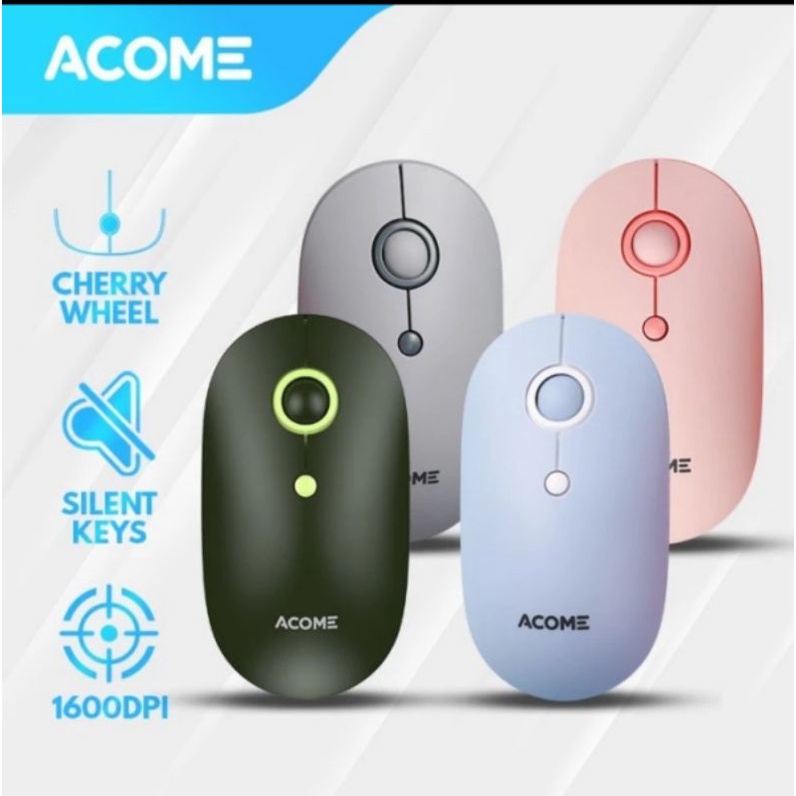 Acome AM300 USB Wireless Silent Mouse Cherry Wheel