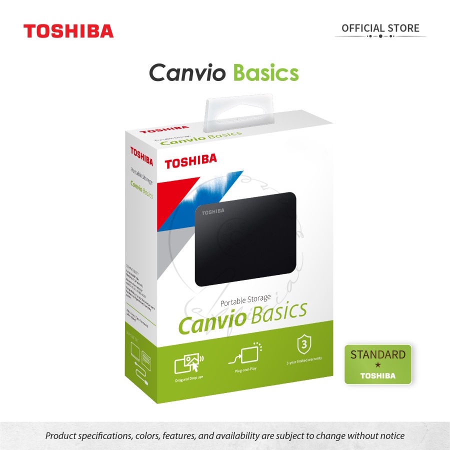 Toshiba Canvio Basic Hardisk Eksternal 2TB USB3.0 - Hitam [FS]