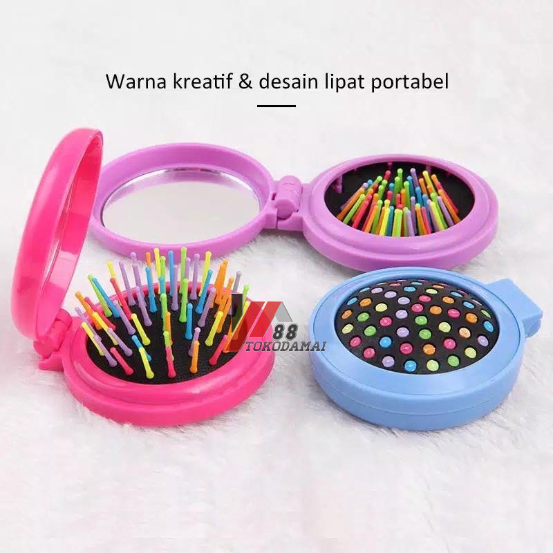 KACA SISIR  Bulat Karakter/Kaca Cermin Make Up Mini MURAH