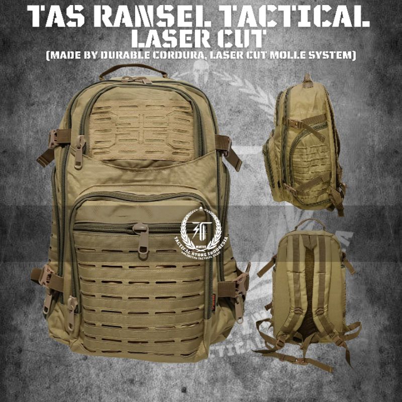 Tas Ransel Tactical Laser Cut - Cream