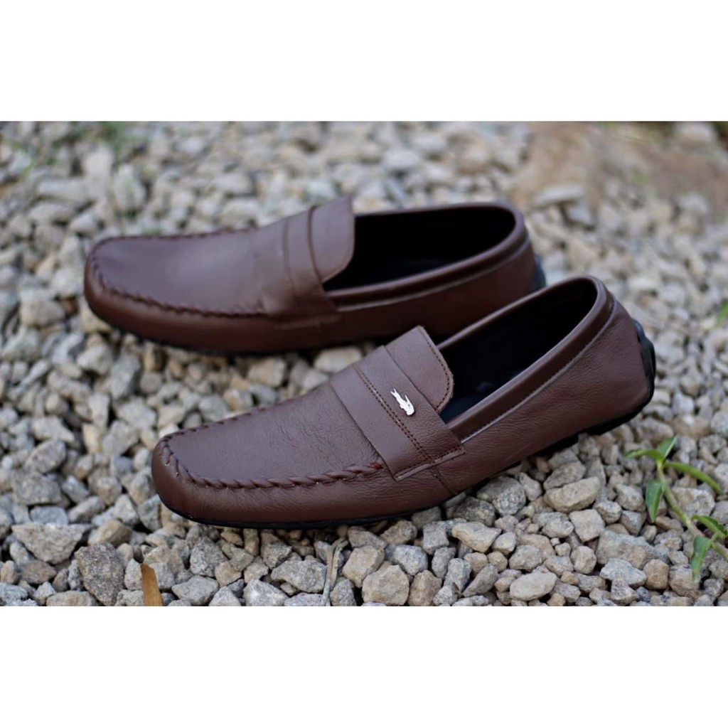 ENOZ X SLIM - Slop Kasual Formal Pria Sepatu Slip On Pansus Cowo Kulit Asli Casual Kerja Formal Santai Murah Terbaru Keren Gaya