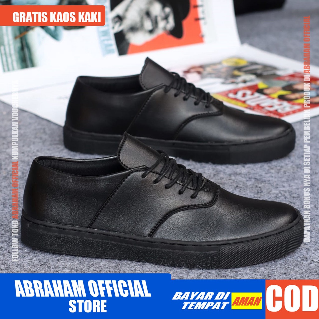 AUTENTIC - Sepatu Pria Casual Sneakers Kulit Syntetic Kerja Kantor Kondangan Cowok / Cowo Sepatu Kasual Semi Formal Kerja Kantor Kuliah Gaya Santai Keren Kekinian Original Murah Terlaris