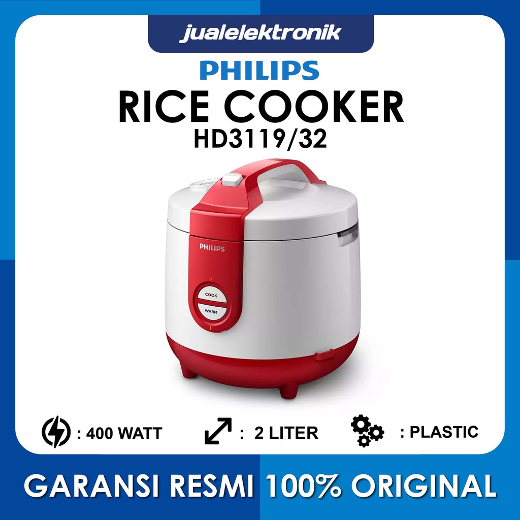 philips rice cooker 2 liter basic red   hd3119 32